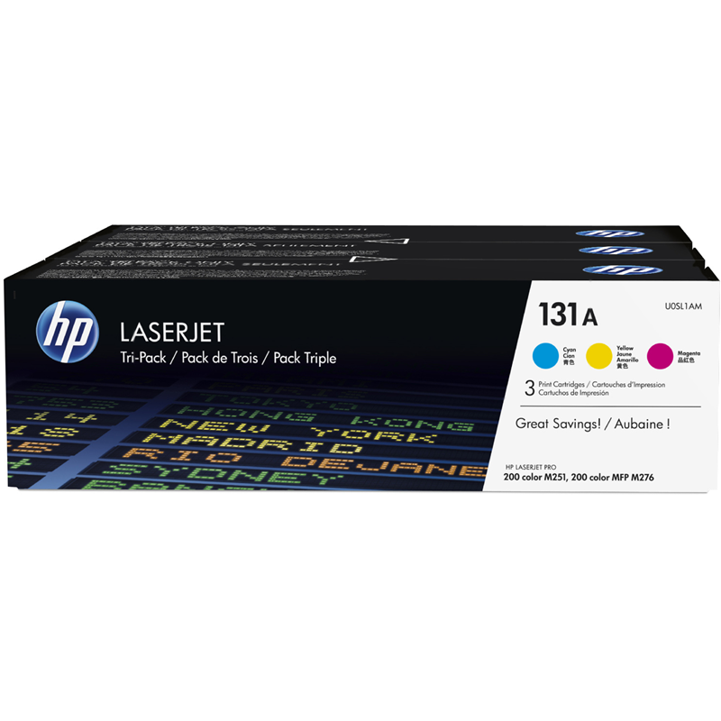 Комплект картриджей HP U0SL1AM 131A оригинальный цветной для принтеров Laserjet Pro 200color M251 | Laserjet Pro 200color MFP M276