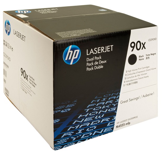 Комплект картриджей HP CE390XD 90X оригинальный чёрный для принтеров LaserJet Enterprise M4555 mfp