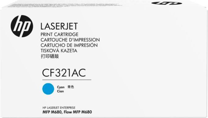 Картридж HP CF321AC оригинальный синий для принтеров Laserjet Enterprise MFP M680 | Laserjet Enterprise Flow MFP M680