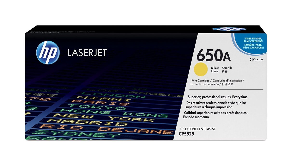 Картридж HP CE272A 650A оригинальный желтый для принтеров LaserJet Enterprise CP5525