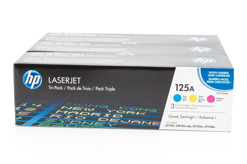 Комплект картриджей HP CF373AM 125A оригинальный цветной для принтеров Laserjet CP1215 | Laserjet CM1312 mfp | Laserjet CP1515n | Laserjet CP1518n