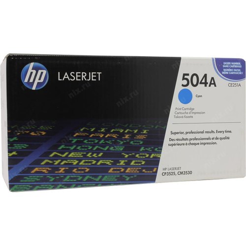 Картридж HP CE251A 504A оригинальный синий для принтеров LASERJET CP3525 | LASERJET CM 3530