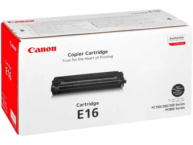 Картридж Canon 1492A003 E16 оригинальный чёрный для принтеров FC336 | FC330 | FC230 | FC310 | FC530 | FC210 | FC290 | PC760 | PC860 | FC220S | PC780 | PC880 | FC204 | FC204S | FC226 | FC206 | FC228 | FC128 | FC200S | FC208 | FC108 | FC224S | PC740 | FC220