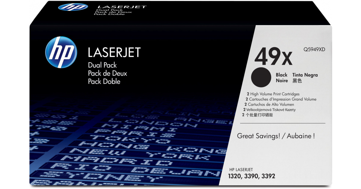 Комплект картриджей HP Q5949XD 49X оригинальный чёрный для принтеров Laserjet 1320 | Laserjet 3390 | Laserjet 3392