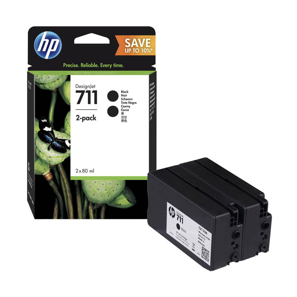 Комплект картриджей HP P2V31A №711 оригинальный чёрный для принтеров DesignJet T120 | DesignJet T520 | DesignJet T525