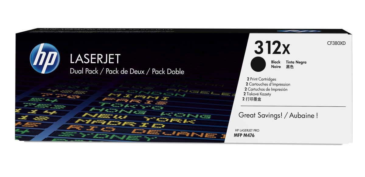 Комплект картриджей HP CF380XD 312X оригинальный чёрный для принтеров Laserjet Pro MFP M476