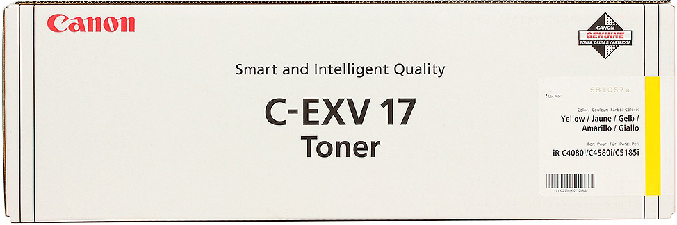 Картридж Canon 0259B002 C-EXV17 Toner Y оригинальный желтый для принтеров CLC 4040 | CLC 5151 | iR C4080i | iR C4580i | iR C5185i