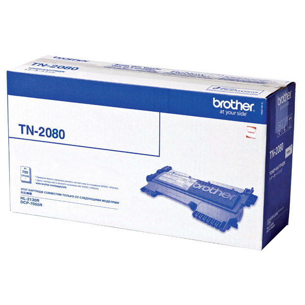 Картридж Brother TN-2080 оригинальный чёрный для принтеров HL-2130R | DCP-7055R