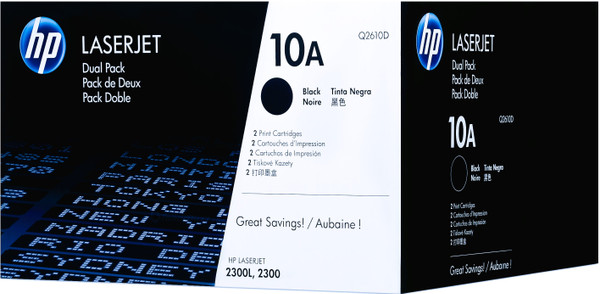 Комплект картриджей HP Q2610D 10A оригинальный чёрный для принтеров LaserJet 2300 | LaserJet 2300D | LaserJet 2300DN | LaserJet 2300DTN | LaserJet 2300L | LaserJet 2300N