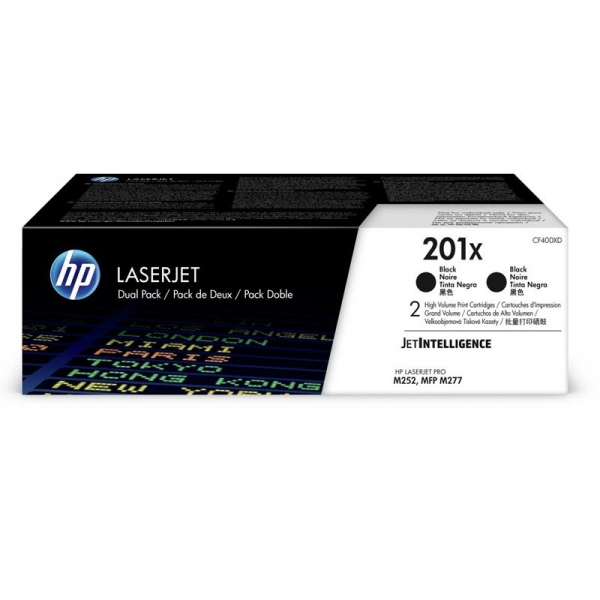 Комплект картриджей HP CF400XD 201X оригинальный чёрный для принтеров Laserjet Pro M252 | Laserjet Pro MFP M277