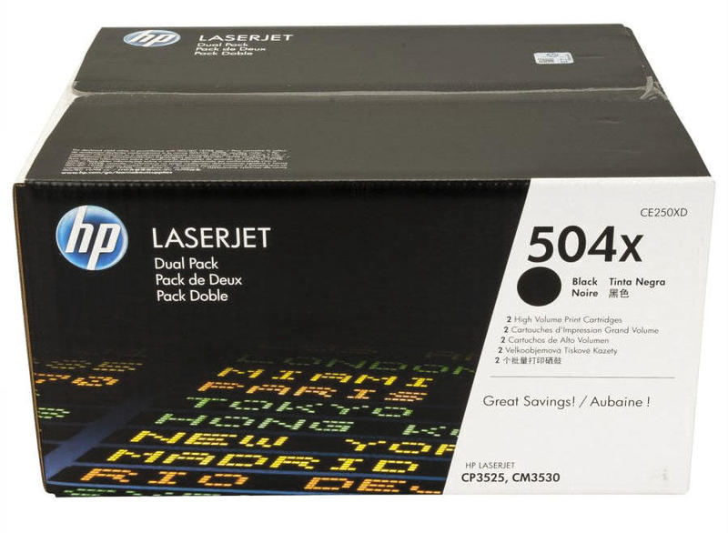 Комплект картриджей HP CE250XD 504X оригинальный чёрный для принтеров LASERJET CP3525 | LASERJET CM 3530