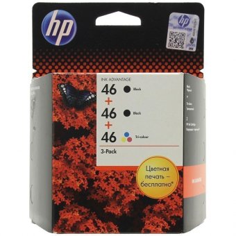 Комплект картриджей HP F6T40AE №46 оригинальный цветной для принтеров Deskjet Ink Advantage 2020hc | Deskjet Ink Advantage 2520hc