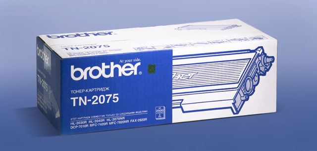 Картридж Brother TN-2075 оригинальный чёрный для принтеров HL-2030R | HL-2040R | HL-2070NR | DCP-7010R | MFC-7420R | MFC-7820NR | FAX-2920R