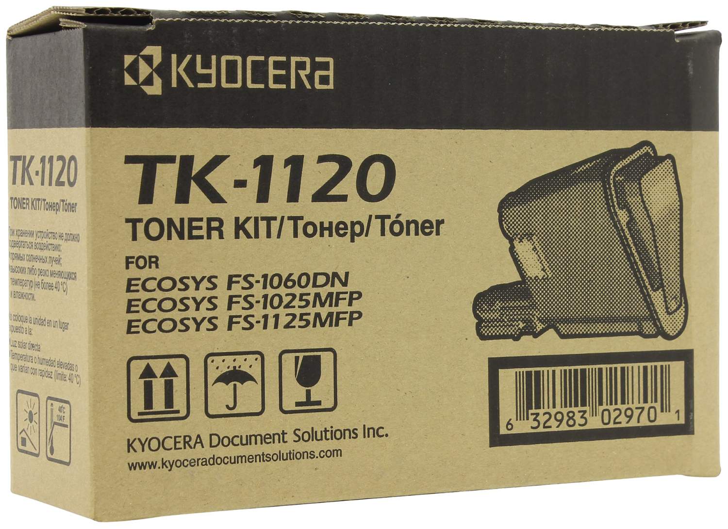 Картридж Kyocera 1T02M70NX1 TK-1120 оригинальный чёрный для принтеров FS-1060DN | FS-1025MFP | FS-1125MFP