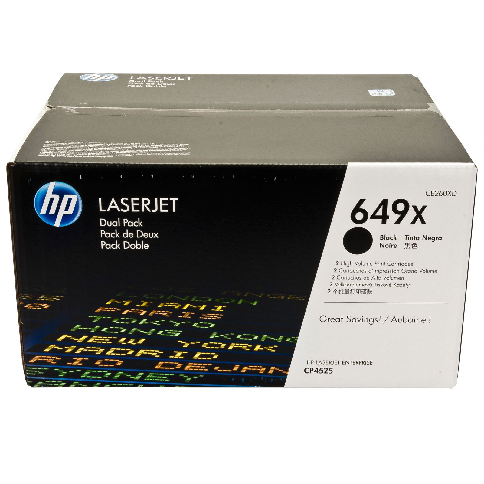 Комплект картриджей HP CE260XD 649X оригинальный чёрный для принтеров LaserJet Enterprise CP4525