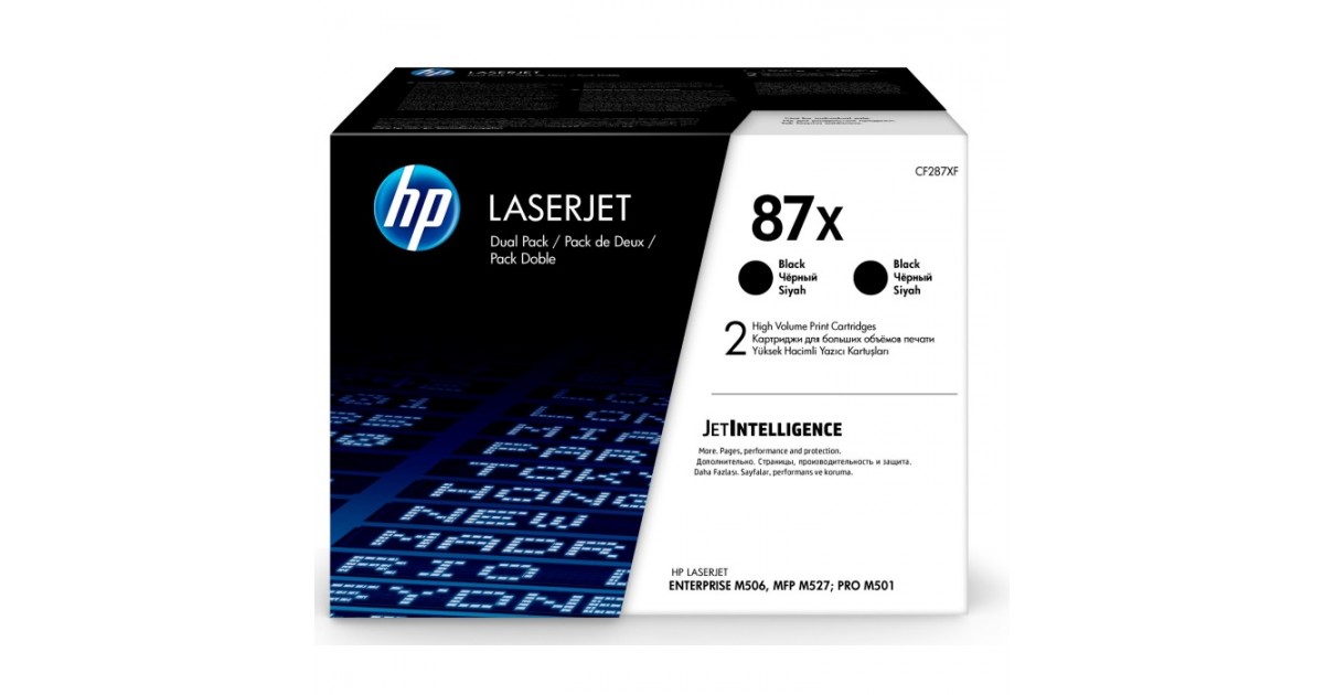 Комплект картриджей HP CF287XF 87X оригинальный чёрный для принтеров Laserjet Enterprise M506 | Laserjet Enterprise MFP M527 | Laserjet Pro M501
