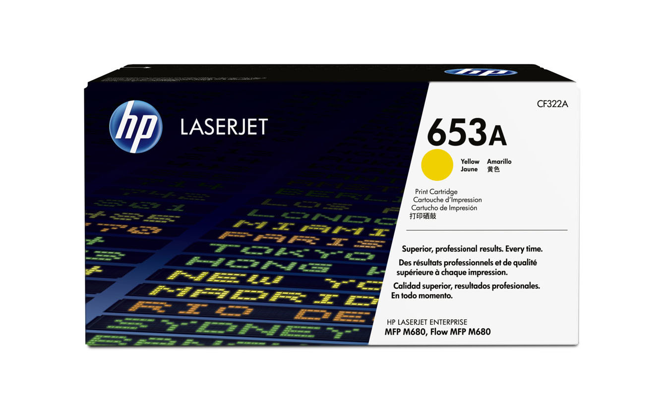 Картридж HP CF322A 653A оригинальный желтый для принтеров Laserjet Enterprise MFP M680 | Laserjet Enterprise Flow MFP M680