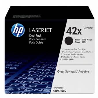 Комплект картриджей HP Q5942XD 42X оригинальный чёрный для принтеров Laserjet 4250 | Laserjet 4350