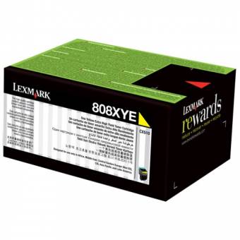 Картридж Lexmark 80C8XY0 808XY оригинальный желтый для принтеров CX510de | CX510dhe | CX510dthe