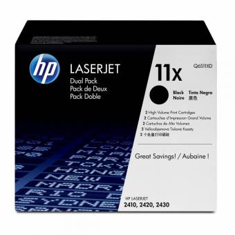 Комплект картриджей HP Q6511XD 11X оригинальный чёрный для принтеров Laserjet 2410 | Laserjet 2420 | Laserjet 2430
