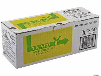 Картридж Kyocera 1T02KTANL0 TK-580Y оригинальный желтый для принтеров FS-C5150DN | ECOSYS P6021cdn