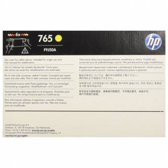 Картридж HP F9J50A 765 оригинальный жёлтый для принтеров Designjet T7200
