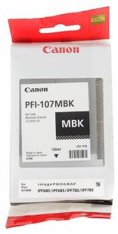 Картридж Canon 6704B001 PFI-107MBK оригинальный чёрный для принтеров ImagePROGRAF iPF670 | ImagePROGRAF iPF680 | ImagePROGRAF iPF685 | ImagePROGRAF iPF770 | ImagePROGRAF iPF780 | ImagePROGRAF iPF785
